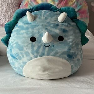 Squishmallow Tie-Dye Blue Dinosaur Accent Pillow